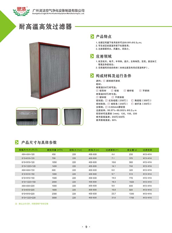 鋁隔板高效過濾器使用隔板式設計特點 鋁隔板高效過濾器使用隔板式設計特點